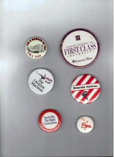 Older Airlines Button Lot (Emerald   Virgin   American)  