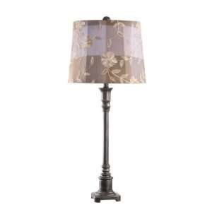  Parsons Pewter Finish Lamp w/Cocoa Plaid Shade