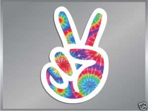 PEACE Sign Fingers Tie Dye vinyl decal sticker 4  