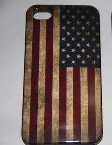 New Vintage Look USA Flag Amercian Army Stars iPhone 4 4S Hard Cover 