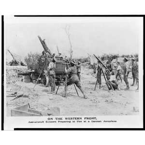  Anti aircraft gunner fire,German aeroplane,British,1915 