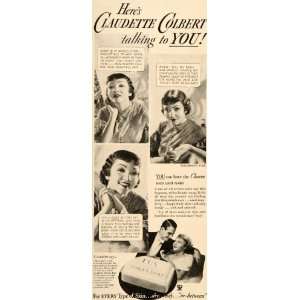 1934 Ad Lux Toilet Soap Claudette Colbert Comic Strip   Original Print 