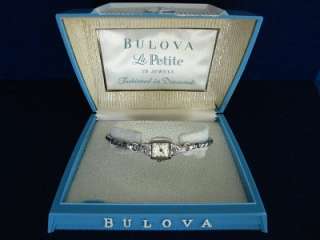 SUPERB Vintage BULOVA La Petite Ladies DIAMOND Watch 23 Jewel Original 