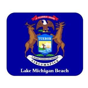   Flag   Lake Michigan Beach, Michigan (MI) Mouse Pad 