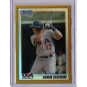  2010 Bowman Chrome #3 Garin Cecchini 18U USA Baseball Gold 