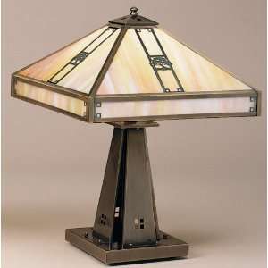  Antique Brass Pasadena Craftsman / Mission Table Lamp from the