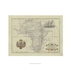 Antique Map Of Africa by Vision Studio. size 25.5 inches width by 20 