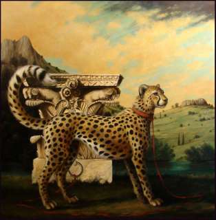 Richard Lane Untitled Leopard Oil Painting Hand Signed Fine Art SUBMIT 