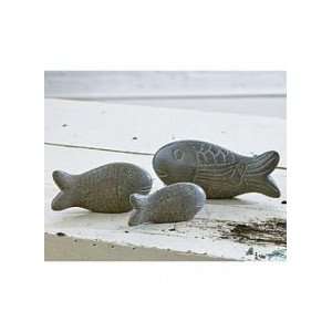  Carved Stone Fish (Set of 3)