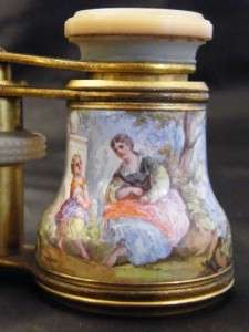19TH CENTURY GILDED VIENNESE ENAMEL OPERA GLASSES  