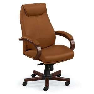  Venture High Back Leather Executive Chair Black Leather 