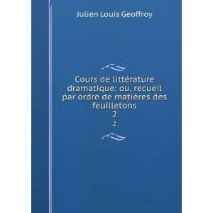   ordre de matiÃ¨res des feuilletons. 2 Julien Louis Geoffroy Books