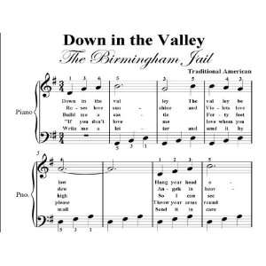  Down in the Valley Big Note Piano Sheet Music Traditional 