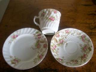 VICTORIAN CHINA TRIO TEA CUP SAUCER PLATE WEDDING PARTY  