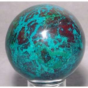  Chrysocolla with Malachite Natural Crystal Sphere Peru 