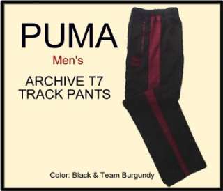 Mens $55 Black PUMA ARCHIVE T7 Track Training PANTS XL  