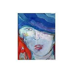  NOVICA Pop Art Painting   Woman in White with Veil of Sky 