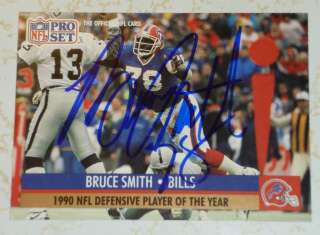   Smith auto card Bills Redskins signed HOF 1991 Pro Set ALL PRO  
