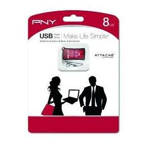  PNY TECHNOLOGIES, INC., PNY Attache USB Drv 8GB Micr Red 