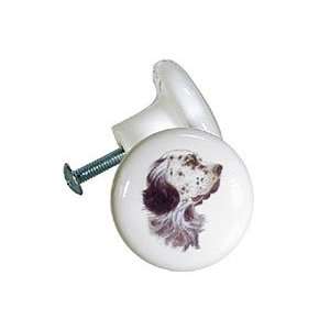 English Setter Porcelain Drawer Pull