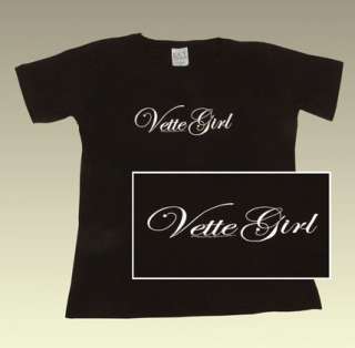 Womans Vette Girl Short Sleeved Black T shirt  