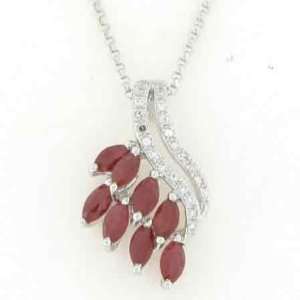   Ruby Diamond Necklace Diamond quality AA (I1 I2 clarity, G I color