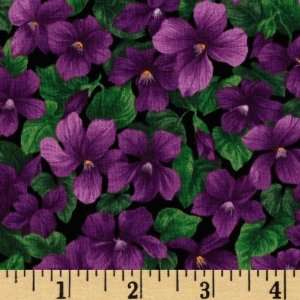  44 Wide Flowers Dark Purple Fabric By The Yard Arts 