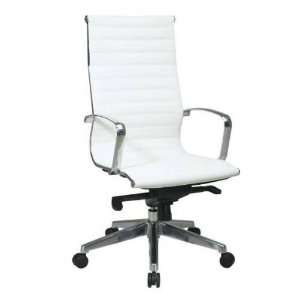   Executive High Back Eco Leather Chair in White wit