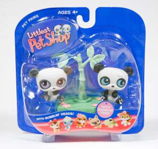 NEW LITTLEST PET SHOP PANDA PAIRS SET & BAMBOO TREE  