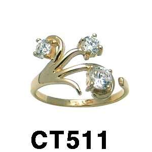  14k Fancy Cubic Zirconia Toe Ring (Yellow Gold) Jewelry