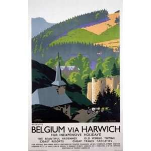   Belgium VIa Harwich/ardennes Giclee on acid free paper