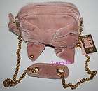 nwt juicy couture pink big bow velvet crossbody purse expedited