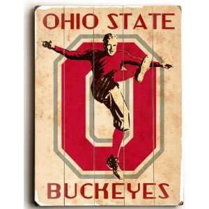  Wood Sign Ohio State O Buckeyes by unknown. Size 24.00 X 