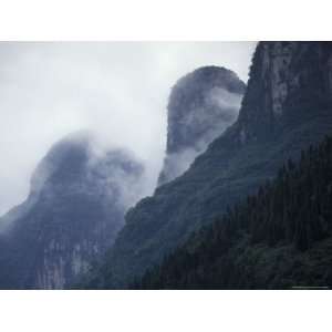 Karst Limestone Mountains Above the Li River, Guilin, Guangxi, China 