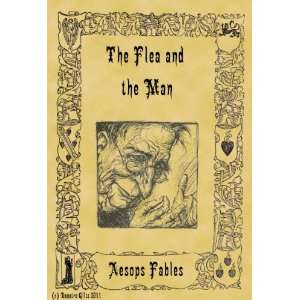   Parchment Poster Aesops Fabels The Flea and The Man