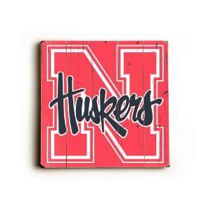  BSS   University of Nebraska Huskers Wood Sign (30 x 30 