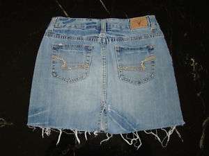 Cute Bling AMERICAN EAGLE Denim Jean Mini Skirt Sz 2  