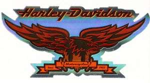 Harley Davidson Black Orange Eagle Logo Decal Stickers  