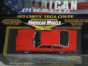 ERTL AMERICAN MUSCLE 1972 CHEVY VEGA COUPE   RED 118 SCALE  
