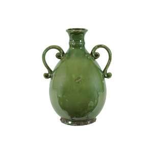 UTC 86054 Lime Green Ceramic Vase with Antique Distress 