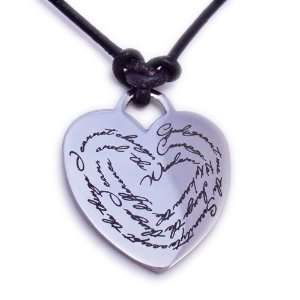 Serenity Prayer Heart Leather Necklace