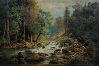   PHILIPP WEBER LISTED AMERICAN ANTIQUE HUDSON RIVER SCHOOL OIL PAINTING