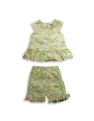 Little Mass   Infant And Toddler Girls Cap Sleeve Capri Set, Celery 