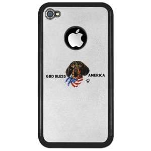   Case Black God Bless America Wiener Dog Dachshund 