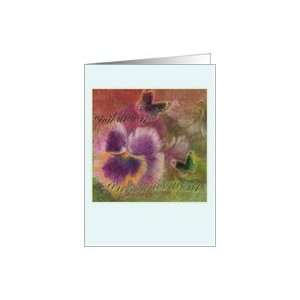 CIVIL UNION ANNOUNCEMENT PANSY BUTTERFLY ILLUSTRATION Card