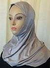 Hijab Amira 1 Piece w/Light Pattern Veil Head Scarf  Gray / Silver 