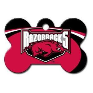 Quick Tag Arkansas Razorbacks NCAA Bone Personalized Engraved Pet ID 
