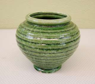 Hull 418 Urn Vase Green Pottery Made in USA  