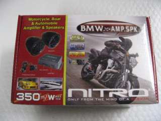   motorcycle audio amp w 2 speakers +amp+remote control fm radio used