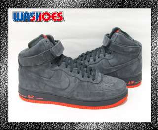 2011 Nike Air Force 1 High VT PRM Anthracite Max Orange Grey US 8.5 12 